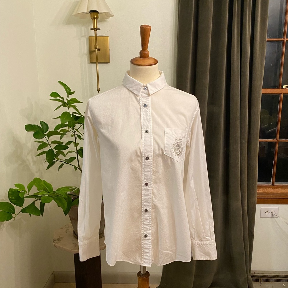 Cinq a Sept White Casual Button Down Shirt